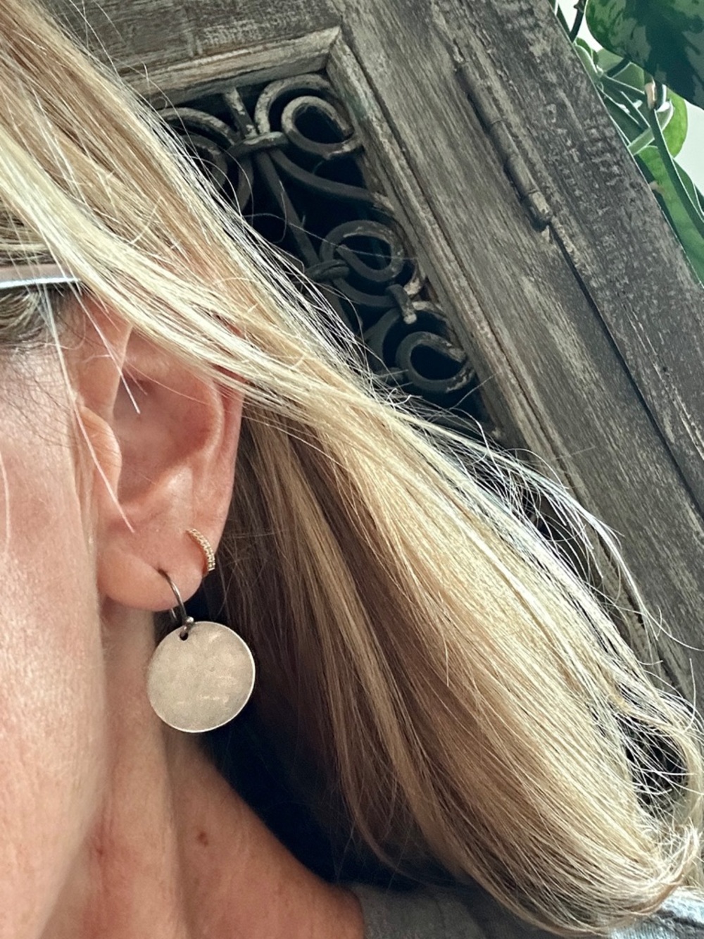 Me & Ro Sterling Silver Round Disc Drop Earrings - Picture 2 of 3